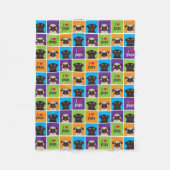I Love Pugs Fleece Throw Blanket Deken (Voorkant)