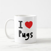 I Love pugs Koffiemok (Links)
