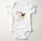 I Love Pugs Romper (Voorkant)