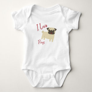 I Love Pugs Romper