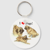 I Love Pugs Sleutelhanger (Voorkant)