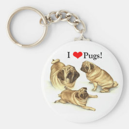I Love Pugs Sleutelhanger