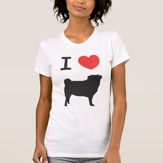 I love Pugs T-shirt (Voorkant)