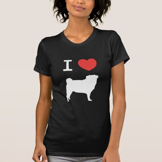 I love Pugs T-shirt (Voorkant)