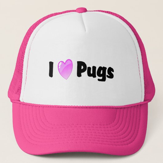 I Love Pugs Trucker Pet (Voorkant)