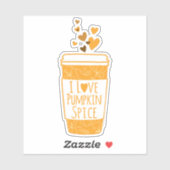 I Love Pumpkin Spice Coffee Sticker (Vel)