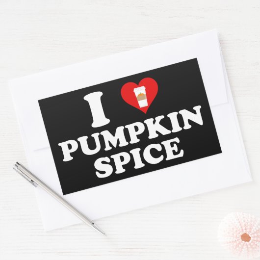 I Love Pumpkin Spice Rechthoekige Sticker (Envelop)