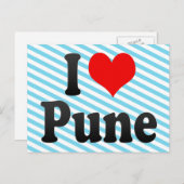 I Love Pune, India Briefkaart (Voorkant / Achterkant)