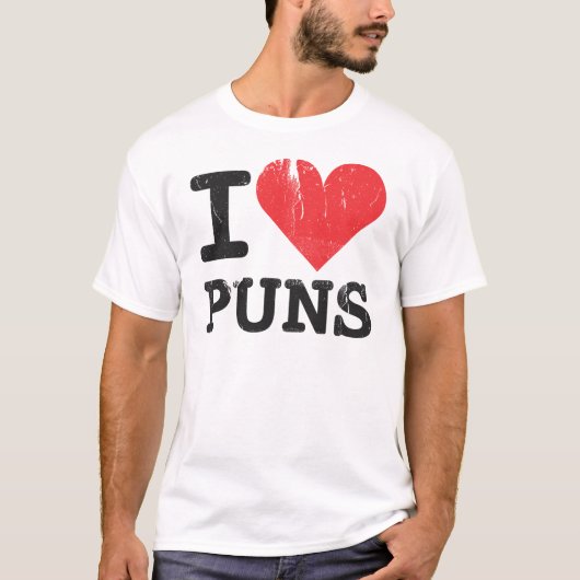I Love Puns Basic T-Shirt (Voorkant)