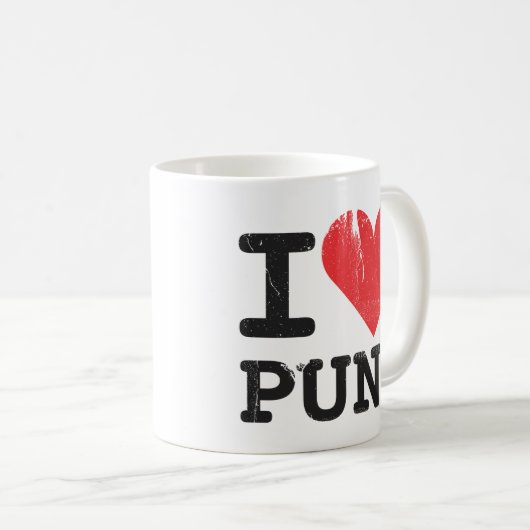 I Love Puns Classic White Mok (Voorkant rechts)