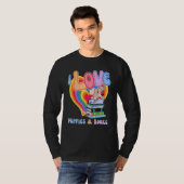 I Love Puppie & Books Rainbow Aesthetic Summer T-shirt (Voorkant volledig)
