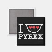 I Love Pyrex - Mixing Bowl met harten (wit) Magneet (Voorkant / Achterkant)