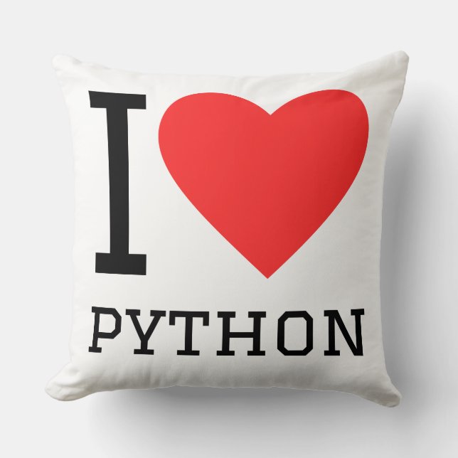 I love Python Kussen (Voorkant)