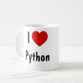 I Love Python Programming Koffiemok (Voorkant links)