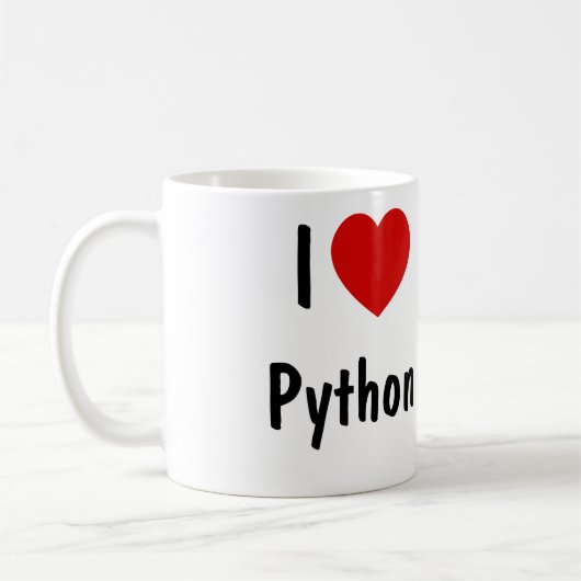 I Love Python Programming Koffiemok (Links)