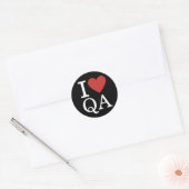 I ❤️ Love QA Quality Assurance personeel CUSTOM Ronde Sticker (Envelop)
