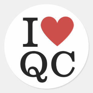I ❤️ Love QC Kwaliteitscontrole Personeel CUSTOM Ronde Sticker