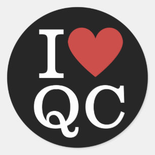 I ❤️ Love QC Kwaliteitscontrole Personeel CUSTOM Ronde Sticker