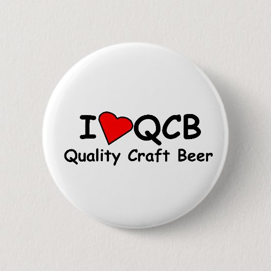 I Love QCB (Quality Craft Beer) Button (Voorkant)