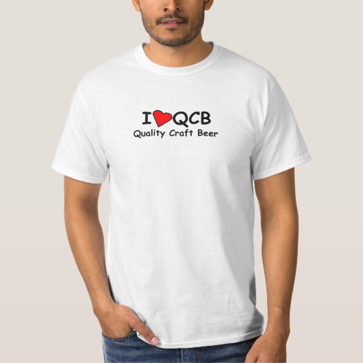 I Love QCB (Quality Craft Beer) White T-Shirt (Voorkant)