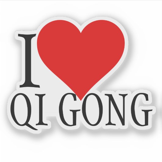 I Love Qi Gong Tekst Sjabloon Sticker (Voorkant)