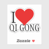 I Love Qi Gong Tekst Sjabloon Sticker (Vel)