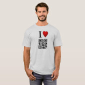I Love QR Code T-Shirt Sjabloon (Voorkant volledig)