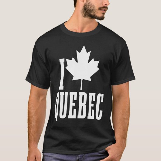 I Love Quebec Canada Maple Leaf Red Canadian Flag T-shirt (Voorkant)
