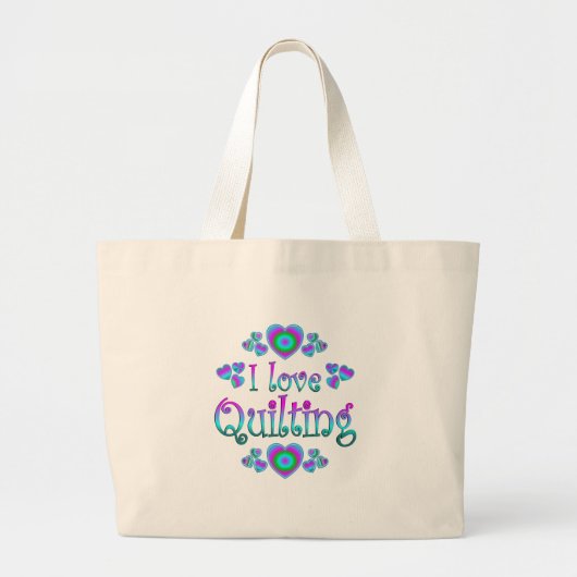 I Love Quilting Grote Tote Bag (Voorkant)