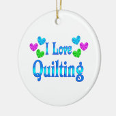 I Love Quilting Keramisch Ornament (Links)