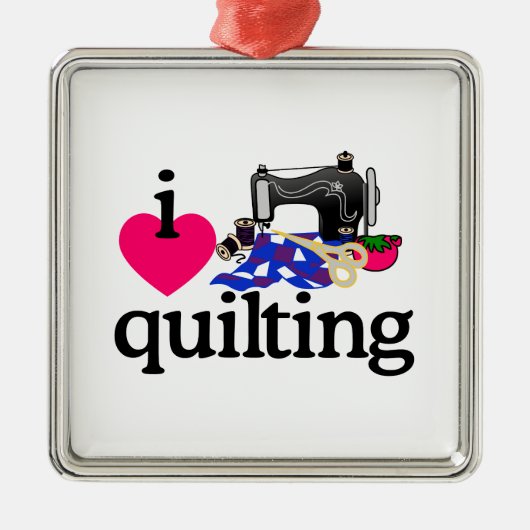 I Love Quilting Metalen Ornament (Voorkant)