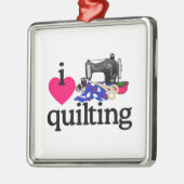 I Love Quilting Metalen Ornament (Links)