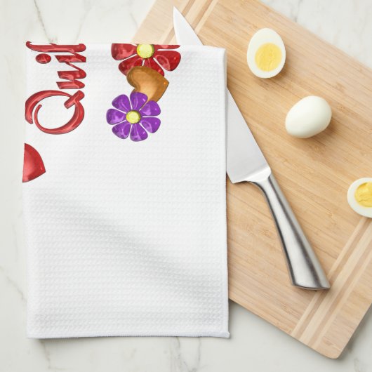 I Love Quilting Theedoek (Quarter Fold)