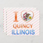I Love Quincy, IL Briefkaart (Voorkant / Achterkant)