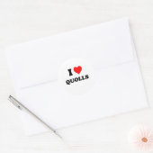 I Love Quolls Ronde Sticker (Envelop)
