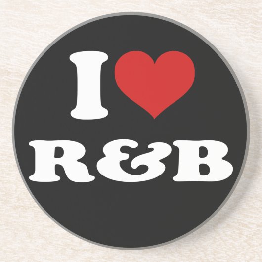 I Love R&B Zandsteen Onderzetter (Voorkant)