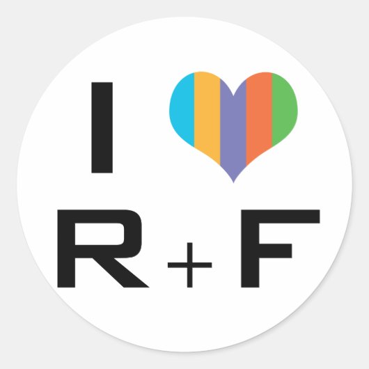 I love R+F Ronde Sticker (Voorkant)