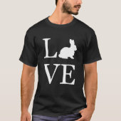 I Love Rabbit Bunny Silhouette Dierenvriend White T-shirt (Voorkant)