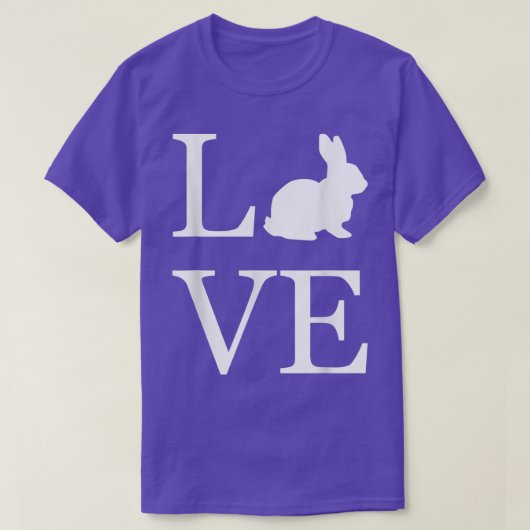 I Love Rabbit Bunny Silhouette Dierenvriend White T-shirt (Design voorkant)