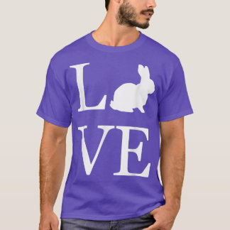 I Love Rabbit Bunny Silhouette Dierenvriend White T-shirt