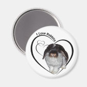 I Love Rabbits Badge Magneet (Voorkant / Achterkant)