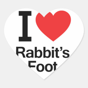 I Love Rabbit's Foot Hart Sticker