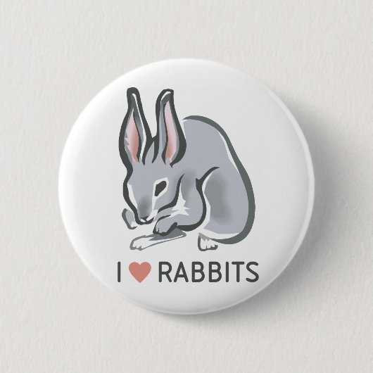I Love Rabbits Ronde Button 5,7 Cm (Voorkant)