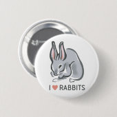 I Love Rabbits Ronde Button 5,7 Cm (Voorkant /achterkant)