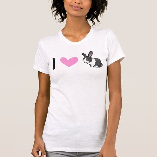 I Love Rabbits (uppy ear gladde hair) T-shirt (Voorkant)