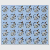 I Love Rabbits Wrapping Paper (Light Blue) Cadeaupapier (Vlak)