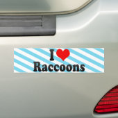 I Love Raccoons Bumpersticker (Op auto)