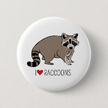 I Love Raccoons - Cartoon Raccoon