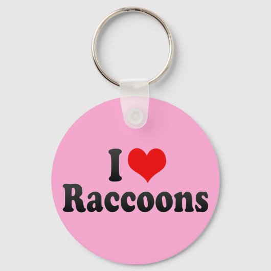I Love Raccoons Sleutelhanger (Voorkant)