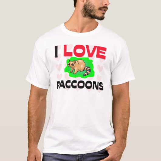 I Love Raccoons T-shirt (Voorkant)